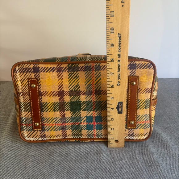 Dooney & Bourke Tartan Plaid Domed Satchel – Leather Trim & Braided Handles - Picture 12 of 16